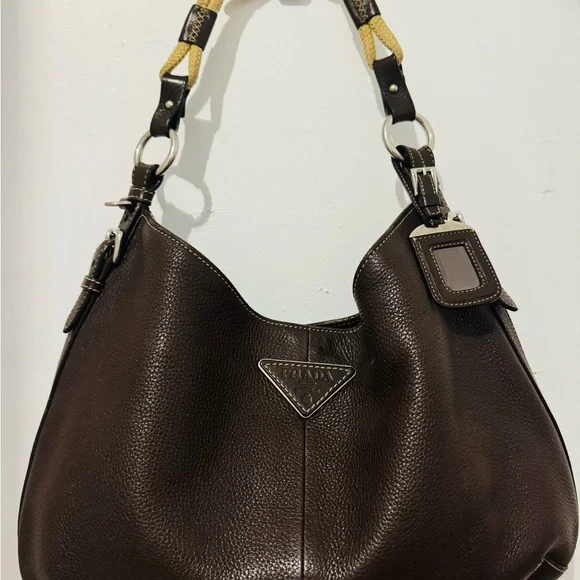 Prada Brown Leather Hobo Bag - Picture 1 of 7